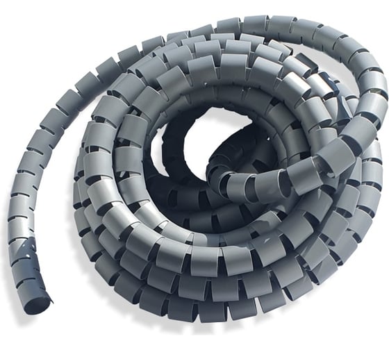 Изображение товара Спиральный защитный рукав PARLMU LXQ 22-3-k10 полиэтилен, размер 22, цвет серый, длина 10 м PR5000400-10