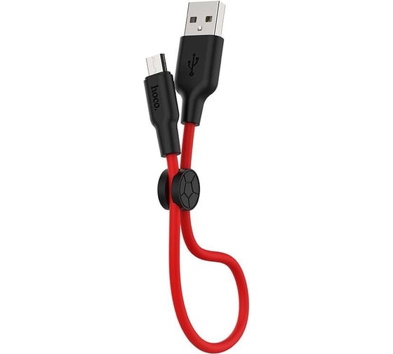 Изображение товара Кабель Hoco Usb x21 plus silicone microusb, 2.4а, 0.25м, силикон (красный/черный) 0L-00053827
