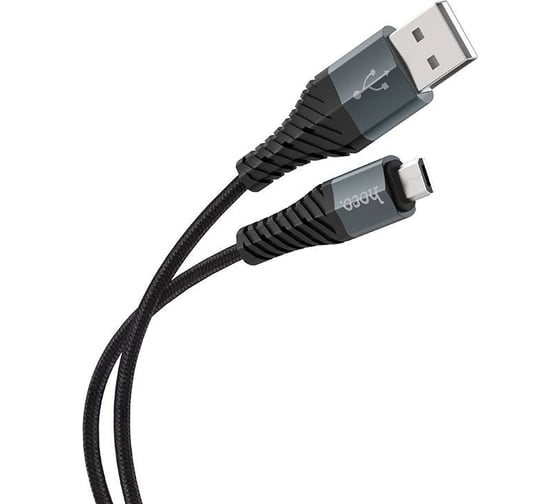 Изображение товара Кабель Hoco Usb x38 cool microusb, 2.4а, 1м, нейлон (черный) 0L-00043729
