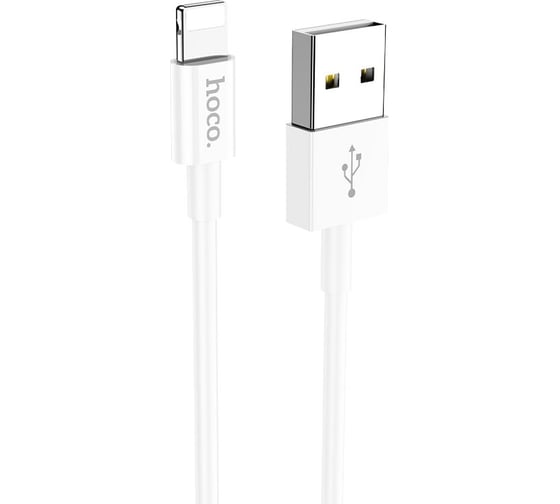Изображение товара Кабель Hoco Usb x64 lightweight lightning 8-pin, 2.4а, 1м, pvc, 40шт. в боксе (белый) 0L-00057039