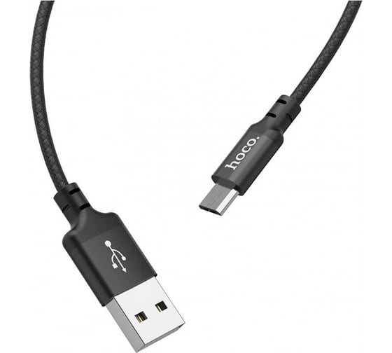Изображение товара Usb кабель Hoco x14 times speed microusb, 2м, нейлон (черный) 0L-00044970