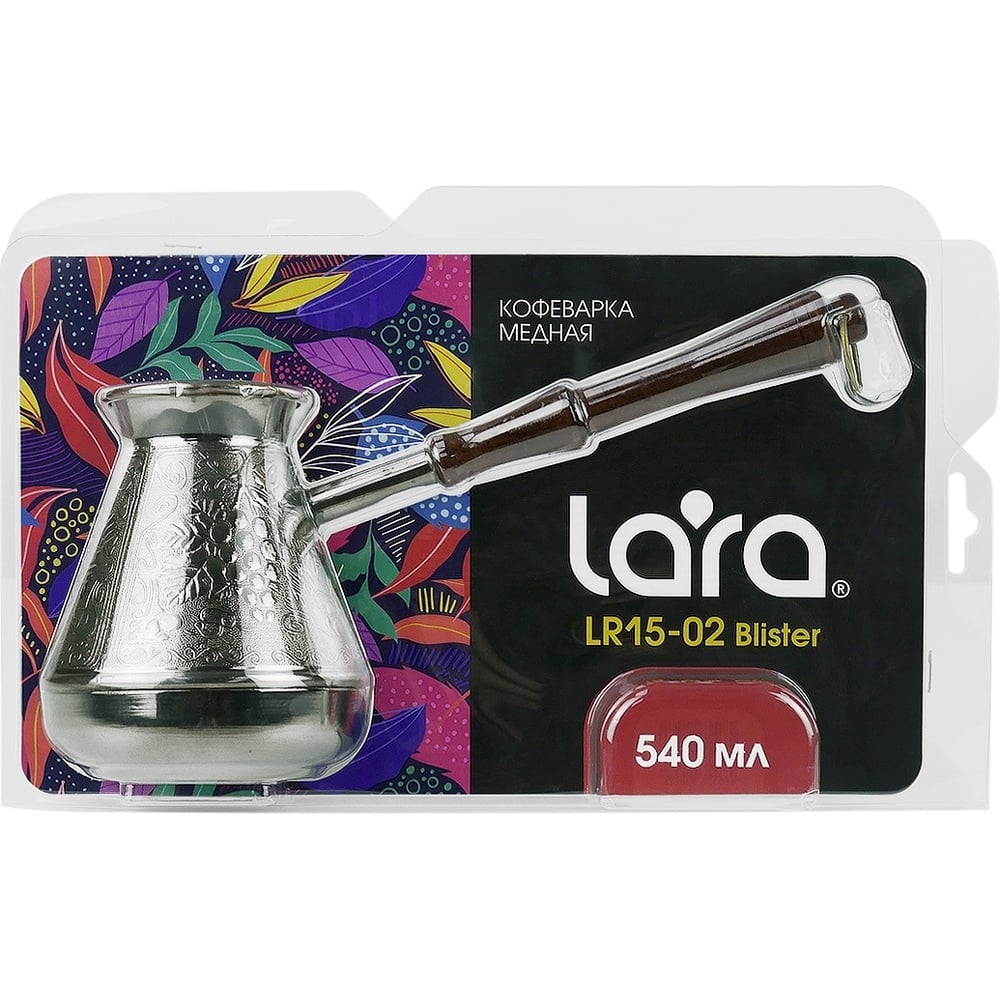 Изображение товара Медная турка Lara Виноград 540 мл деревянная ручка латунь LR15-02