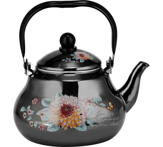 Изображение товара Эмалированный чайник Lara 2.1 л, глянец, складная ручка, 3 слойное покрытие, индукционное дно LR00-31