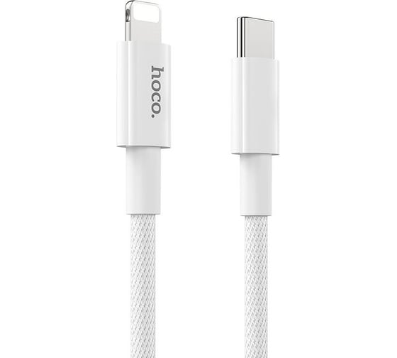 Изображение товара Кабель Usb-c Hoco x56 new original lightning 8-pin, 3а, pd20w, 1м, нейлон (белый) 0L-00050602