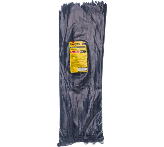 Изображение товара Кабельный хомут Navigator 71 346 NCT-076-400-100/BL 7.6х400, 100 шт. 71346