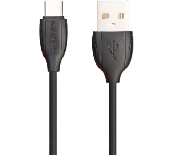 Изображение товара Usb кабель Borofone bx19 benefit type-c, 3a, 1м, pvc, черный 0L-00043148