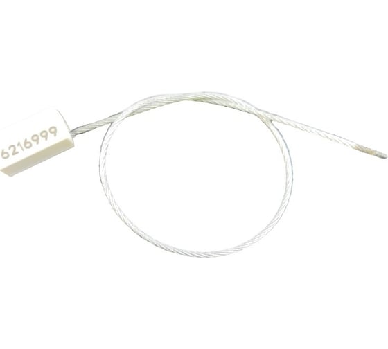 Изображение товара Тросовая номерная пломба ООО Комус однораз., 500 мм, 100 шт/уп, белый 1540981