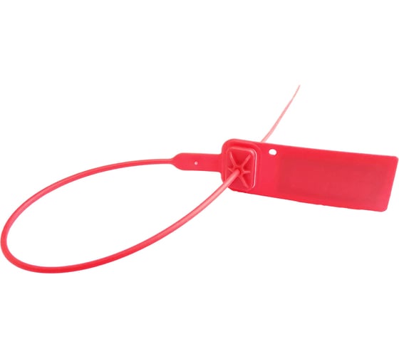 Изображение товара Пластиковая номерная пломба ООО Комус одноразовая, Универсал 270 мм, красные, 100шт/уп 1535431