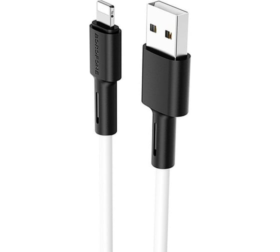 Изображение товара Usb кабель Borofone bx31 soft silicone lightning 8-pin, 1м, 2.4a, силикон, белый 0L-MG-WF835