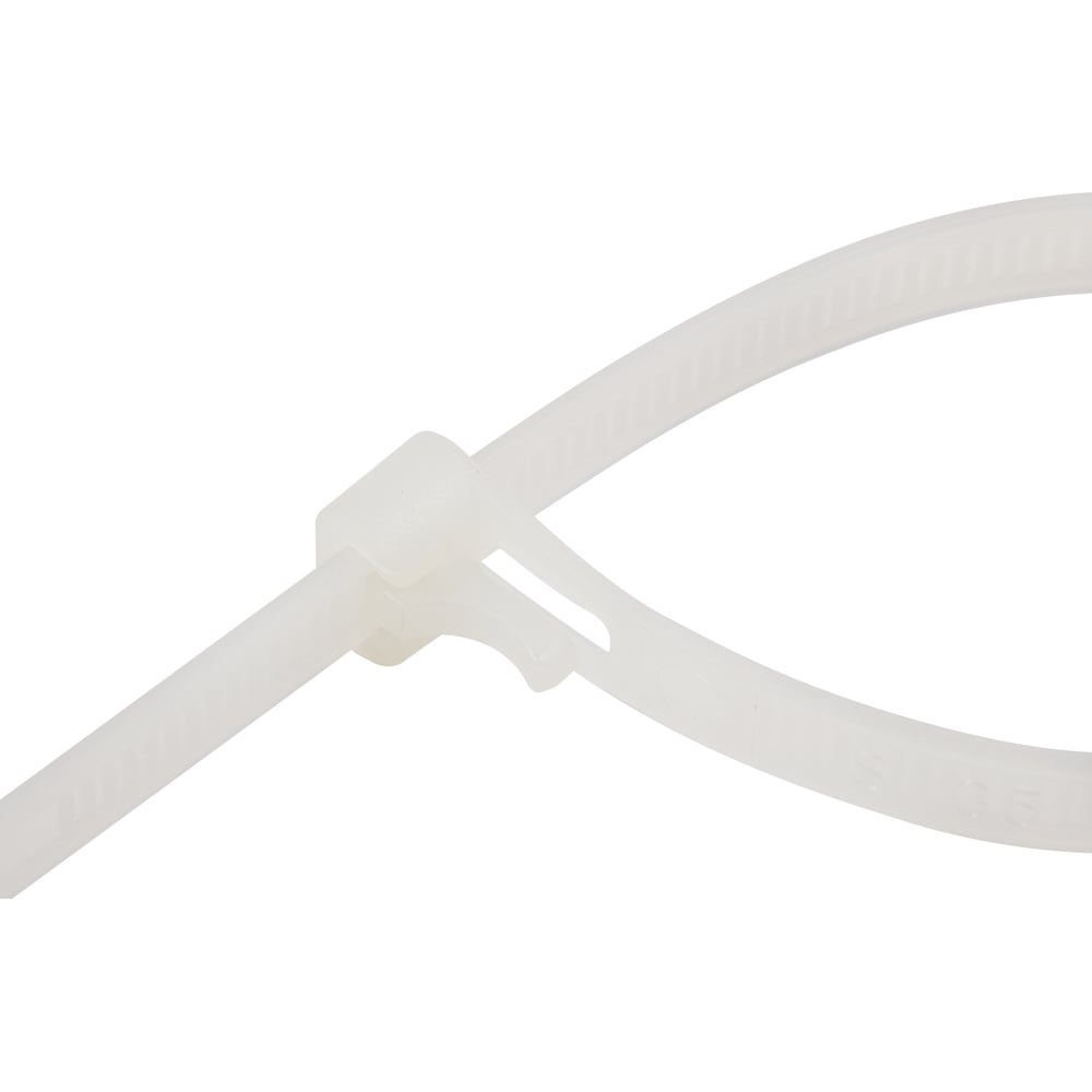 Изображение товара Нейлоновая многоразовая стяжка REXANT 200x7,5мм белая 100 шт