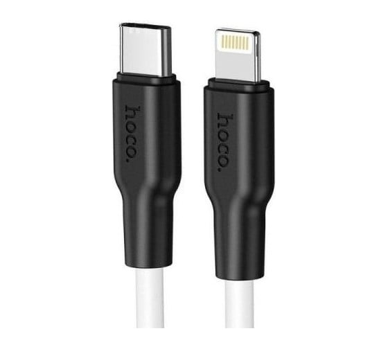 Изображение товара Usb-c кабель Hoco x21 plus silicone lightning 8-pin, 3а, pd20w, 1м, силикон (белый) 0L-00053492