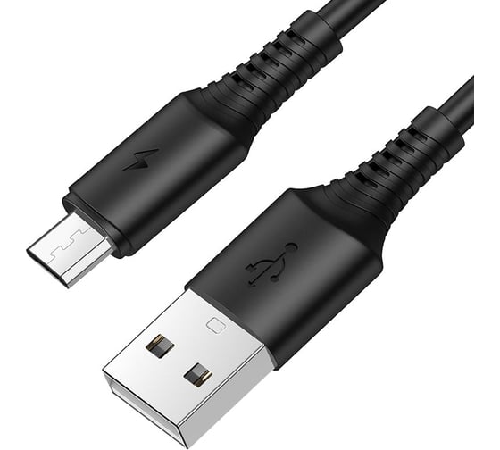 Изображение товара USB кабель Borofone bx47 coolway microusb, 1м, 2.4, pvc (черный) 0L-00049992