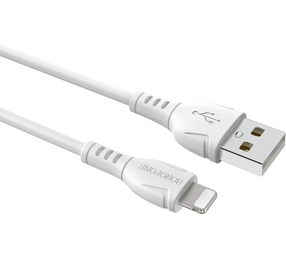 Изображение товара USB кабель Borofone bx51 triumph lightning 8-pin, 1м, 2.4a, pvc (белый) 0L-00050538