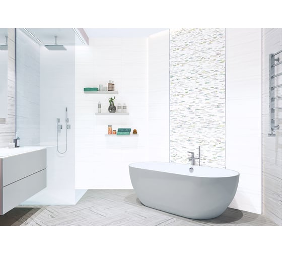 Изображение товара Настенная плитка NewTrend Gemstone White 249x500x7.5 мм, 12 шт. в упаковке WT9GEM00