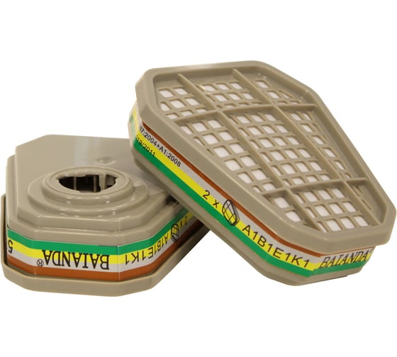 Изображение товара Фильтр для защиты от паров орг. веществ (t>65С),неорг. кислых газов и аммиак, ABEK1, 2 BAIANDA 5811