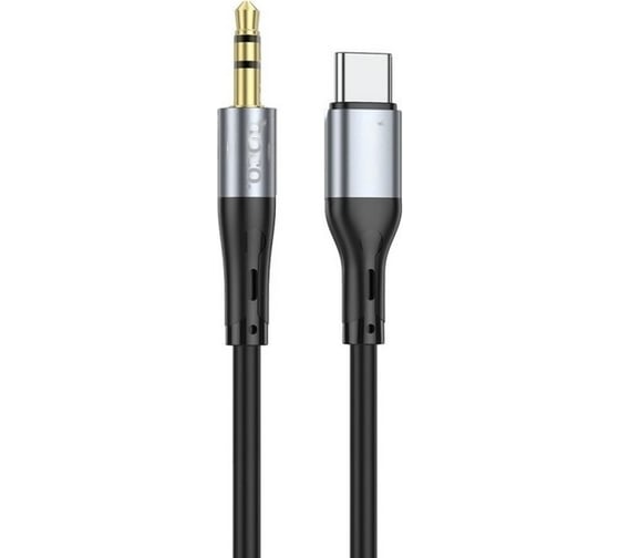 Изображение товара Аудиокабель Hoco upa22 dc3,5mm - type-c, 1м, силикон (черный) 0L-00058906