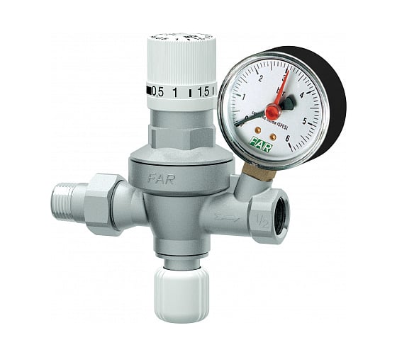 Изображение товара Автоматический редуктор подпитки с визуализацией настраиваемого давления на выходе FAR манометр, 1 FA 2106 12