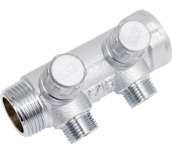 Изображение товара Коллектор запорный FAR 1" с 2 отв. 1/2" НР, плоск.присоед. FK 3860 112TP