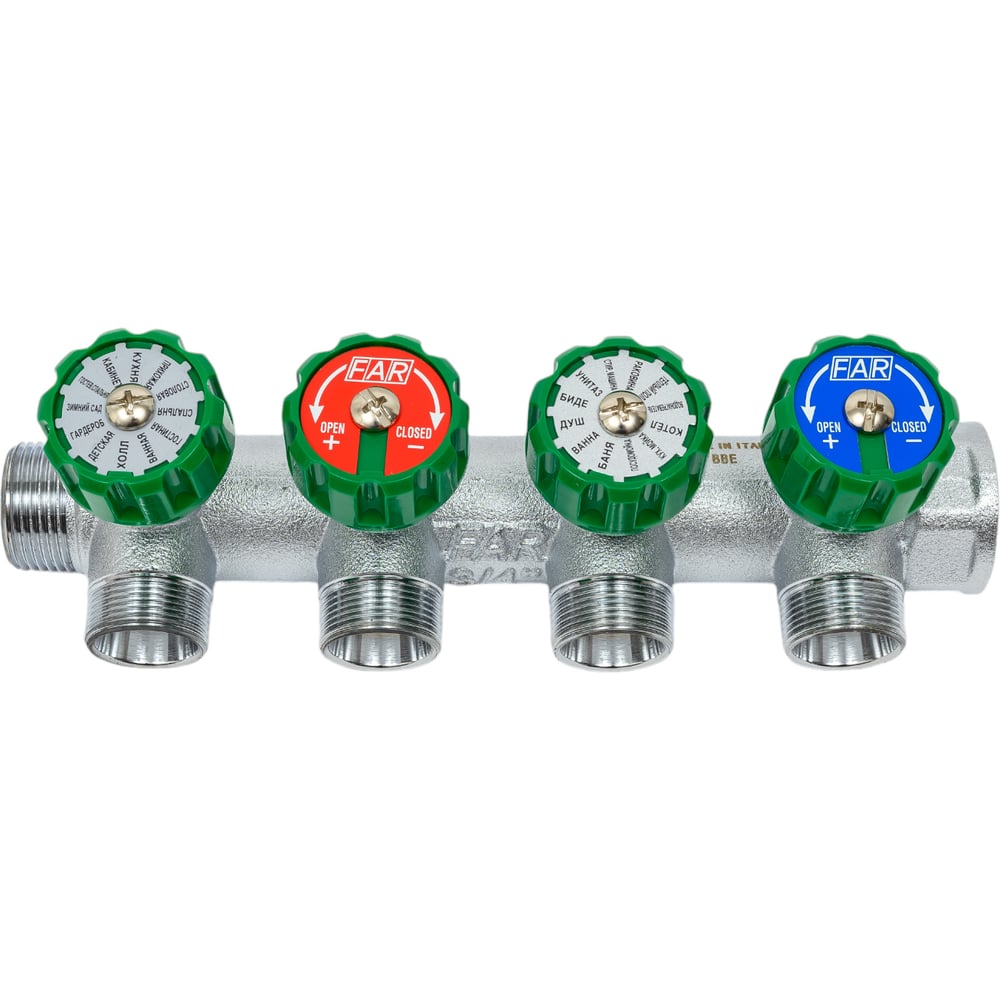 Изображение товара Регулируемый коллектор с 4 отводами FAR 3/4 М24х19 FK 3856 C34