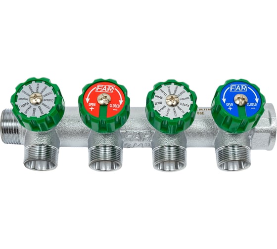 Изображение товара Регулируемый коллектор с 4 отводами FAR 3/4" М24х19 FK 3856 C34