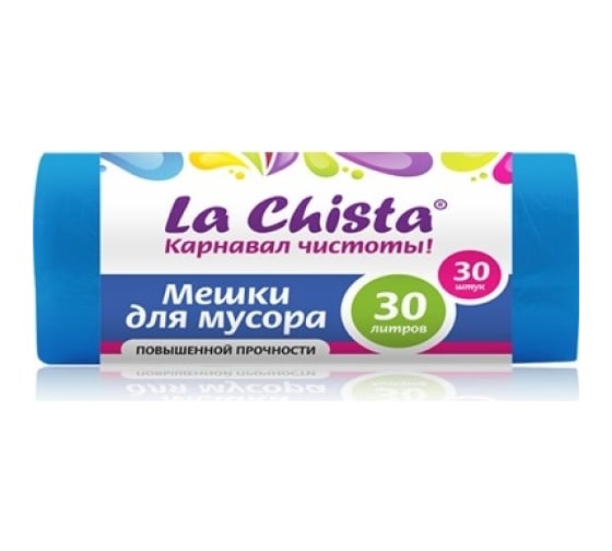 Изображение товара Мешки для мусора Lachista 30 л/30 шт синие повышенной прочности 870104