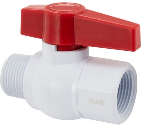 Изображение товара Шаровой кран Санакс мак, с резьбой, полипропиленовый из абс-пластика 1 вн/нар 772783