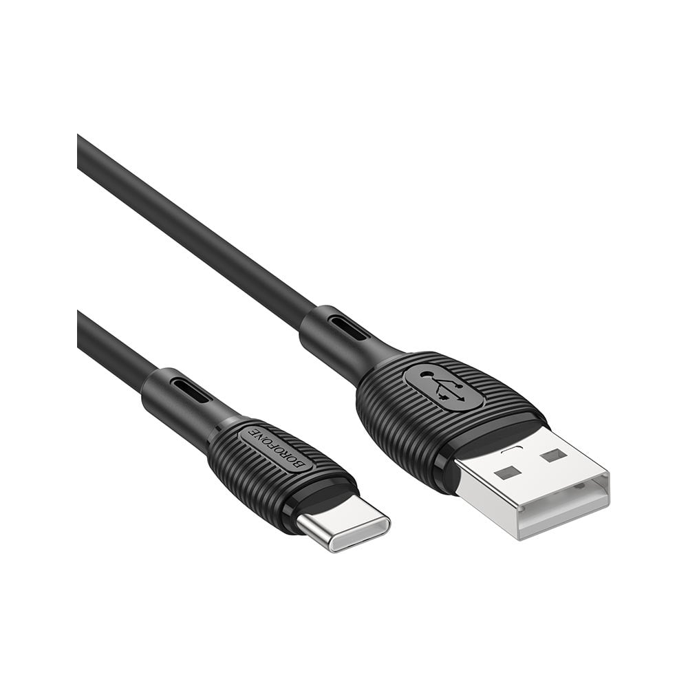 Изображение товара USB кабель Borofone bx86 advantage type-c, 3А, 1м, силикон черный