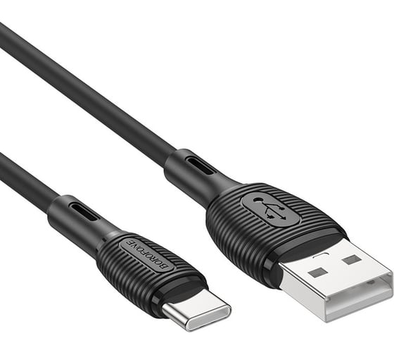 Изображение товара USB кабель Borofone bx86 advantage type-c, 3а, 1м, силикон (черный) 0L-00057820