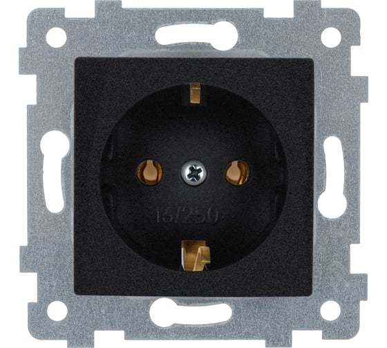 Изображение товара Механизм одноместной розетки Кунцево-Электро "мария" с з/к со шторкой скрытой установки рс16-446 антрацит 110037