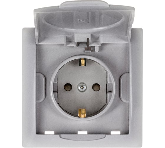 Изображение товара Механизм одноместной розетки Кунцево-Электро "мария" с з/к со шторкой скрытой установки рс16-446 алюминий 110051