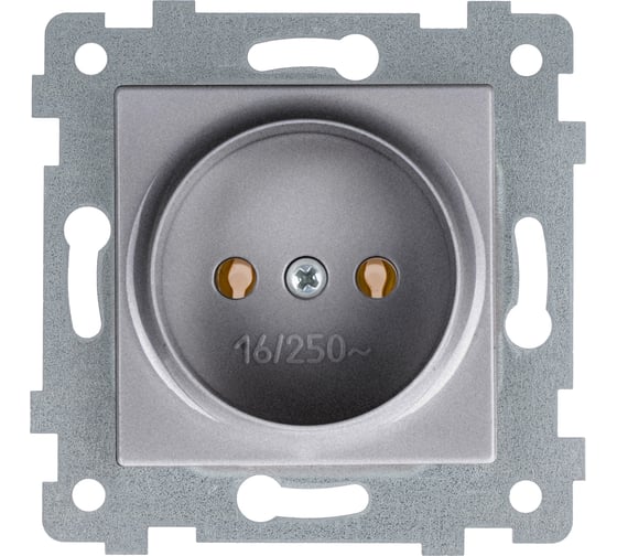 Изображение товара Механизм одноместной розетки Кунцево-Электро "аксиома" скрытой установки рс16-452 алюминий 121020