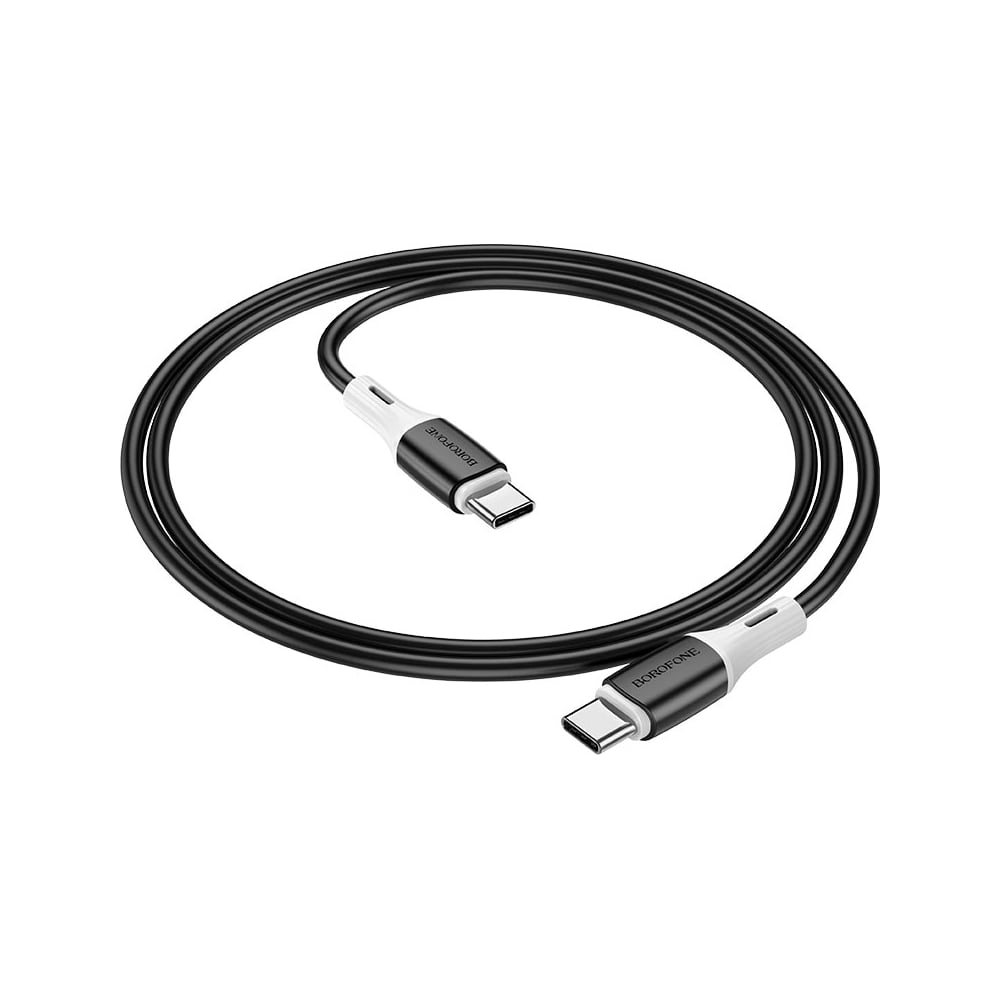 Изображение товара USB-C кабель Borofone bx79 type-c 3a pd60w 1м силикон черный