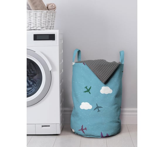 Изображение товара Корзина для белья в ванную, органайзер для хранения вещей JOYARTY Самолеты в облаках 50x35 см gaba_423748_M