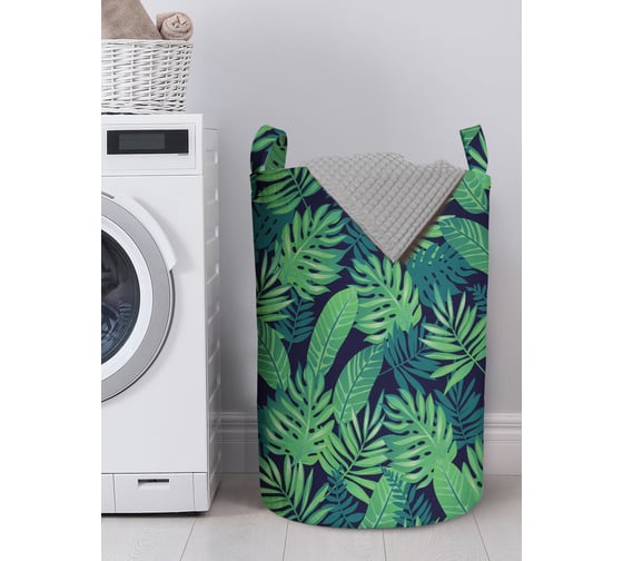 Изображение товара Корзина для белья в ванную, органайзер для хранения вещей JOYARTY Множество экзотических листьев 60x40 см gaba_50575_L