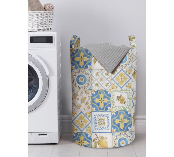 Изображение товара Корзина для белья в ванную, органайзер для хранения вещей JOYARTY Пэчворк 60x40 см gaba_423856_L