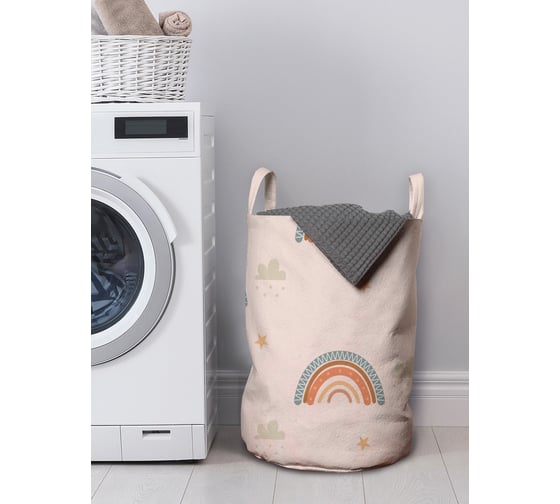 Изображение товара Корзина для белья в ванную, органайзер для хранения вещей JOYARTY Нежная радуга 50x35 см gaba_423869_M