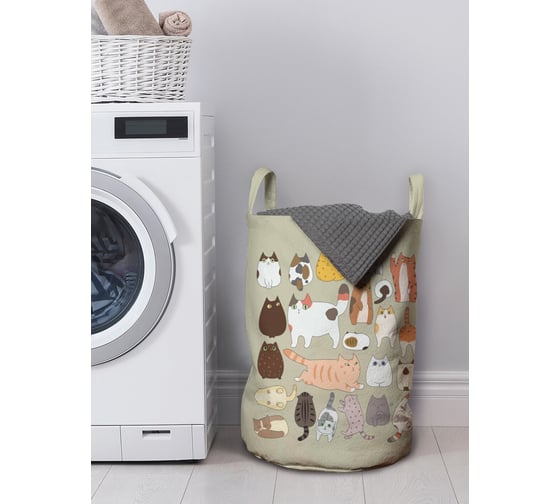 Изображение товара Корзина для белья в ванную, органайзер для хранения вещей JOYARTY Котовечеринка 50x35 см gaba_423828_M