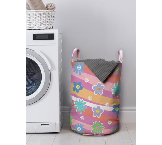 Изображение товара Корзина для белья в ванную, органайзер для хранения вещей JOYARTY Волна цветов 50x35 см gaba_423259_M