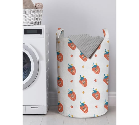 Изображение товара Корзина для белья в ванную, органайзер для хранения вещей JOYARTY Веселая клубничка 60x40 см gaba_423876_L