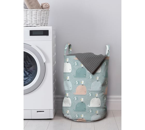 Изображение товара Корзина для белья в ванную, органайзер для хранения вещей JOYARTY Чайка и кит 50x35 см gaba_61528_M