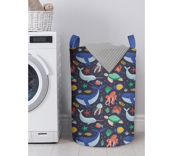 Изображение товара Корзина для белья в ванную, органайзер для хранения вещей JOYARTY Морская братва 60x40 см gaba_109555_L