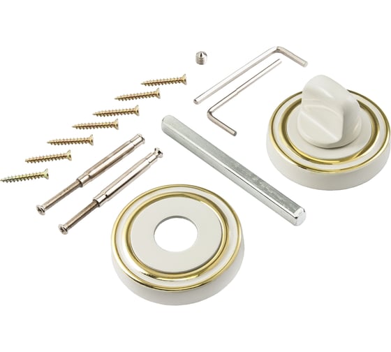 Изображение товара Завертка к ручкам Ренц BIG белый / золото блестящее INBK 16 W/GP