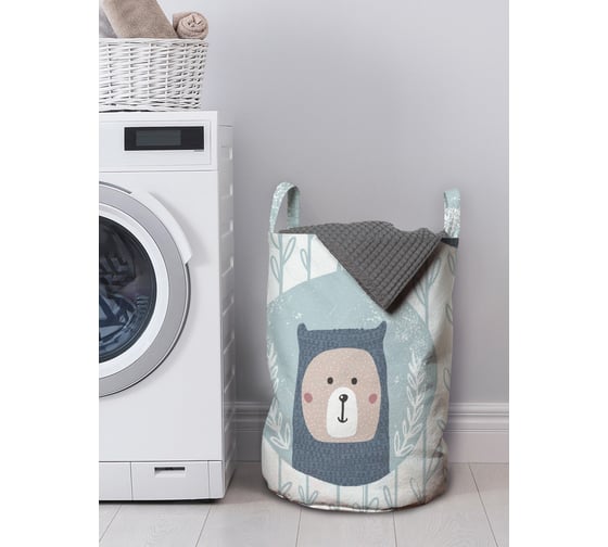 Изображение товара Корзина для белья в ванную, органайзер для хранения вещей JOYARTY Медвежонок смотрит 50x35 см gaba_423835_M