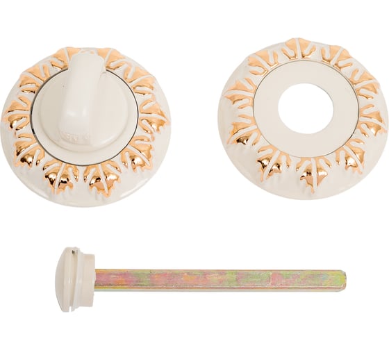 Изображение товара Завертка к ручкам Ренц BIG белый / золото блестящее INBK 10 W/GP