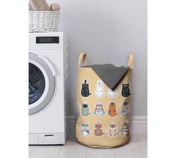 Изображение товара Корзина для белья в ванную, органайзер для хранения вещей JOYARTY Коты герои 50x35 см gaba_423850_M