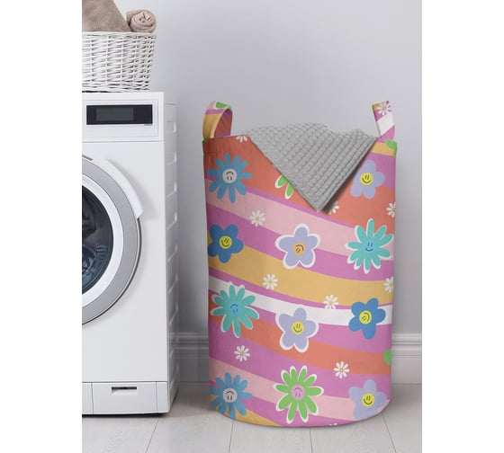 Изображение товара Корзина для белья в ванную, органайзер для хранения вещей JOYARTY Волна цветов 60x40 см gaba_423259_L
