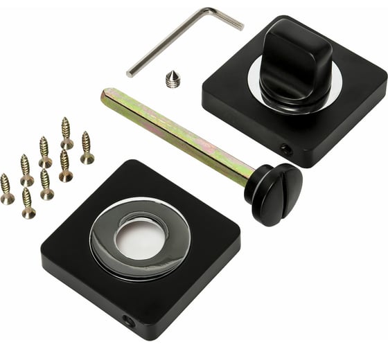 Изображение товара Квадратная завертка к ручкам Ренц чёрный/хром INBK 02 B/CP