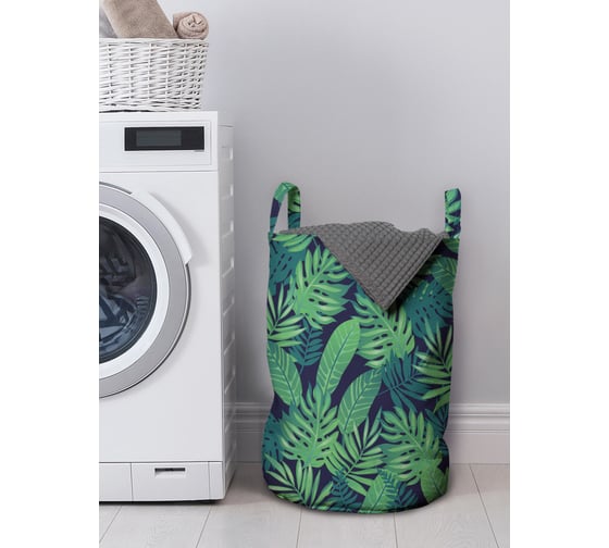 Изображение товара Корзина для белья в ванную, органайзер для хранения вещей JOYARTY Множество экзотических листьев 50x35 см gaba_50575_M