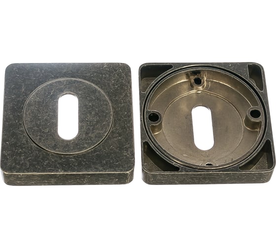 Изображение товара Квадратная накладка Ренц на сувальдный ключ, серебро античное INOB 02 SL