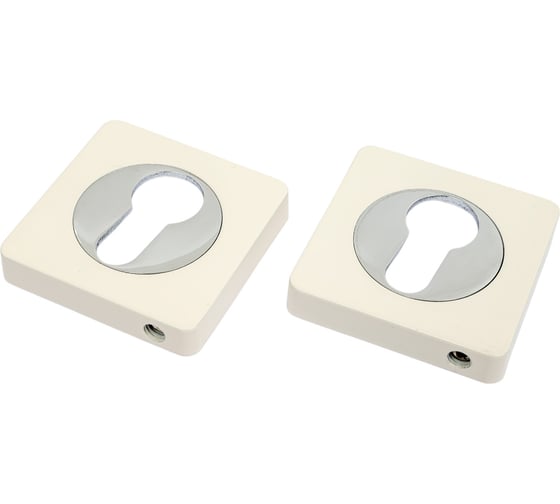 Изображение товара Квадратная накладка Ренц на цилиндр белый/хром INET 02 W/CP